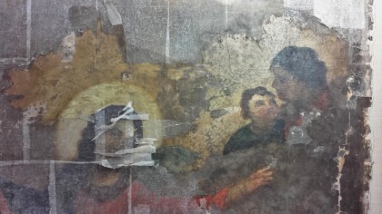 "Assomption de la Vierge" pendant l'enlèvement du papier japo         