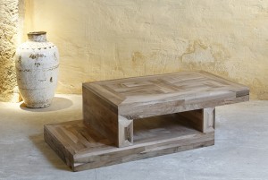 Table basse coulissante en Noyer