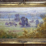 Paysage signé d'Edouard Pail. Huile sur panneau du début du XX ème siècle.