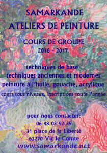 affiche cours de peinture 2016 2017 - site